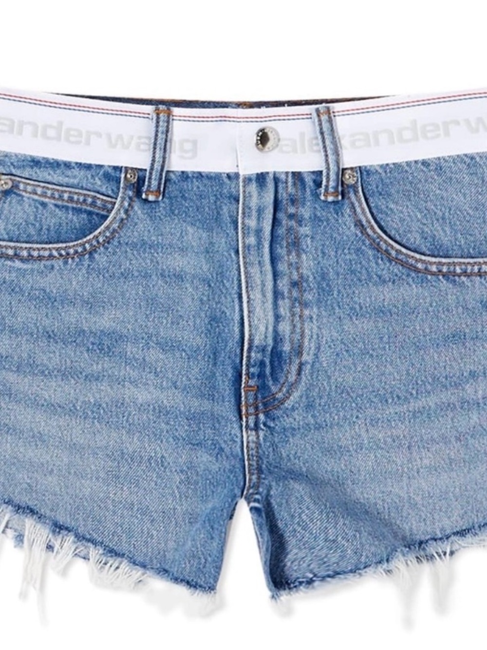 Alexander Wang Light Blue Denim Frayed Cutoff Shorts